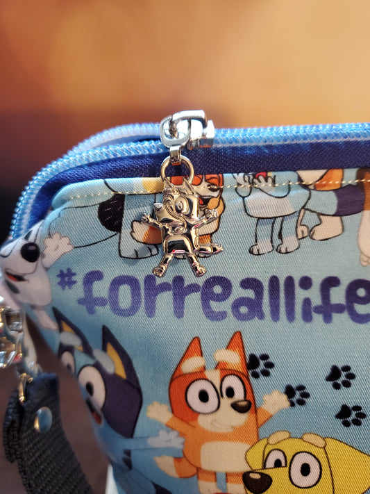 Blue Dogs Themed Large Zipper Bag - perfect for makeup, toys for the car, and more!