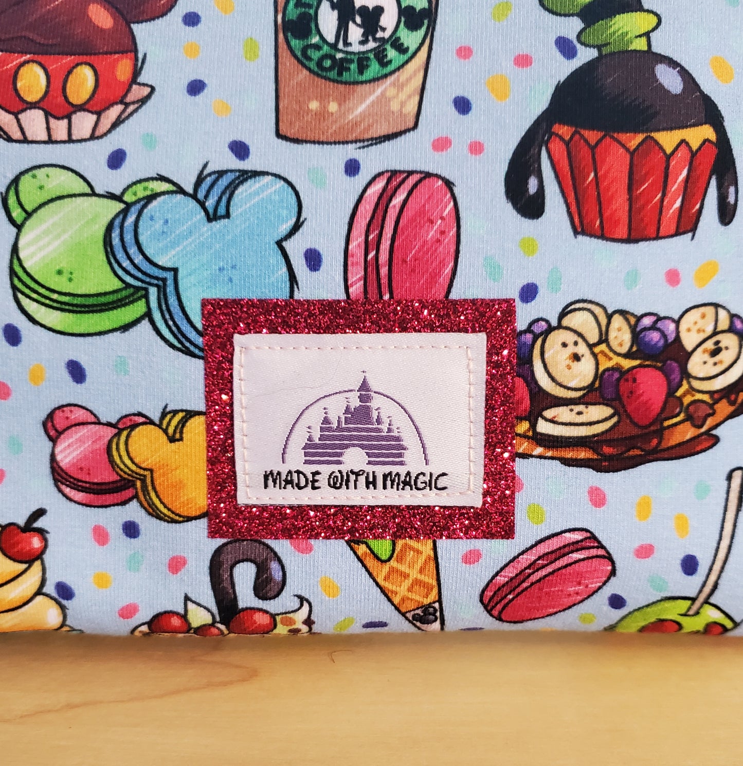 Blue Magical Snacks Purse/Wristlet combo - Waffle, Macarons, Pretzel, Ice Cream, and more!