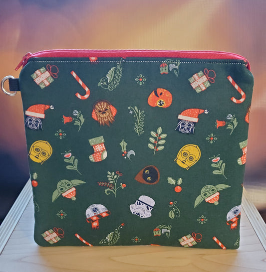 Galactic Wars Christmas Characters Zipper Bag - perfect for pencils, snacks and more!