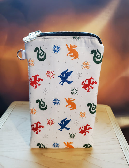 House Mascot Winter Sweater Style Zipper Bag- Ugly Sweater style fabric print!