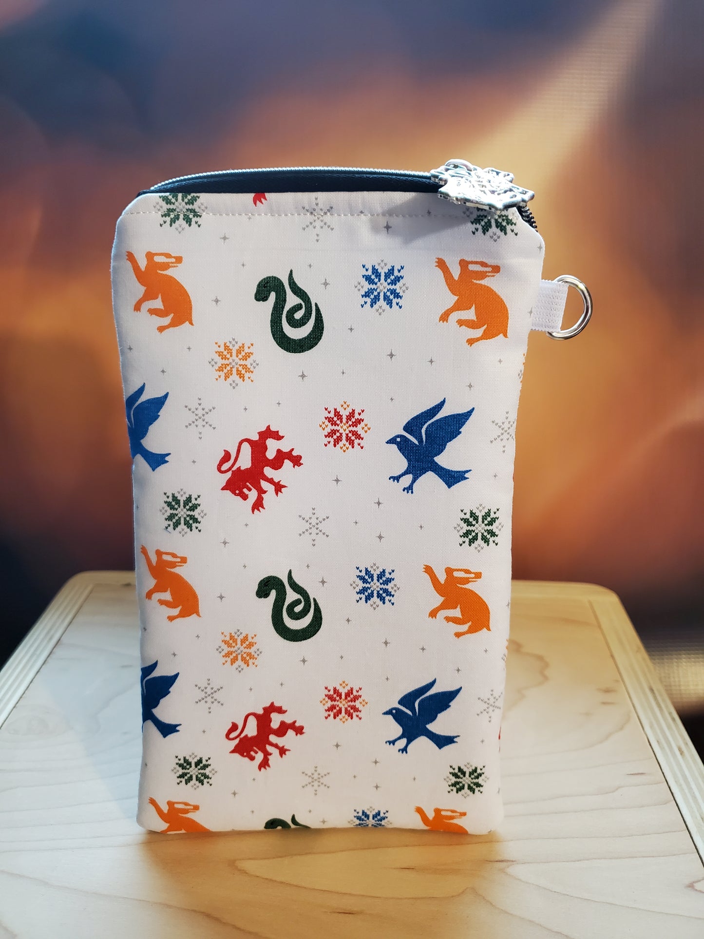 House Mascot Winter Sweater Style Zipper Bag- Ugly Sweater style fabric print!