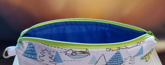Wintery Baby Green Alien Zipper Bag - perfect for makeup, glasses, snacks and more!