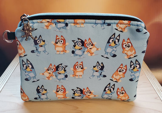 Blue Dogs Themed Small Zipper Bag - perfect for makeup, glasses, snacks and more!
