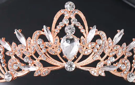 "Catherine" Diamond Rose Gold Queen Crown - available in multiple colors!