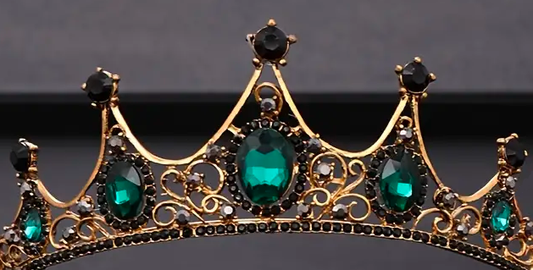 "Ellie" Emerald & Jet Princess Gold Crown - available in multiple colors!
