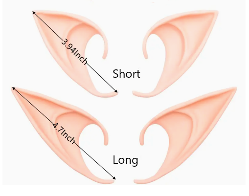 Elf Fantasy Ears - Long pink/peach skin tone