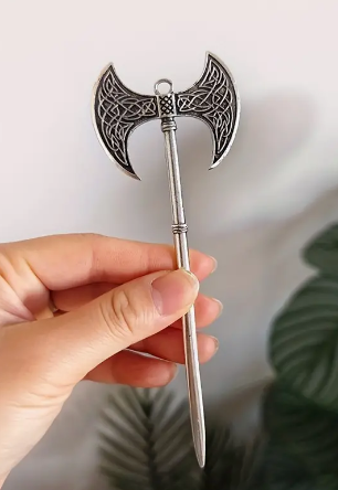 Celtic Double-Headed Axe Hair Stick