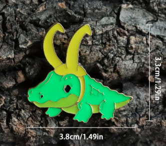 Horned Alligator Pin - grab this trickster before he's gone!