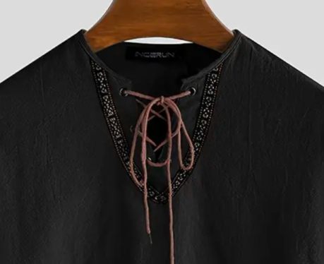 Men's Renaissance Style Black Long Sleeve Shirt - a great piece for Faire!
