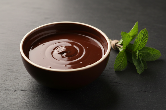 don't have the bowl of chocolate spilling over the edge