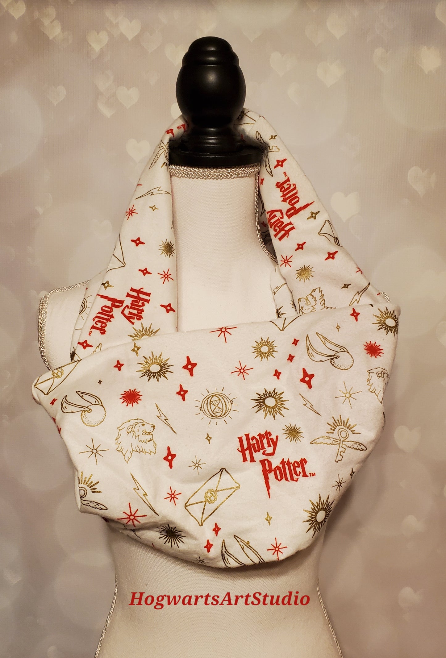 white red and gold fabric close up