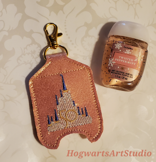 50th Birthday Castle Hand Sanitizer Holder Keychain - includes a 1oz B&BW Sanitizer bottle!