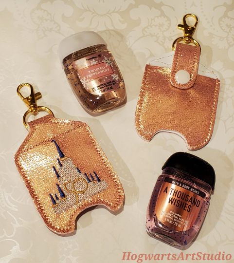 50th Birthday Castle Hand Sanitizer Holder Keychain - includes a 1oz B&BW Sanitizer bottle!