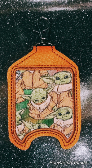 Cute Baby Green Alien Hand Sanitizer Holder Keychains