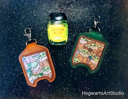 Cute Baby Green Alien Hand Sanitizer Holder Keychains