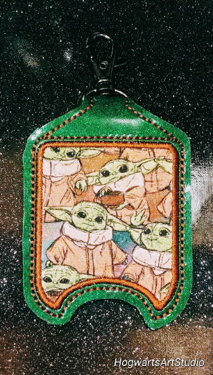 Cute Baby Green Alien Hand Sanitizer Holder Keychains