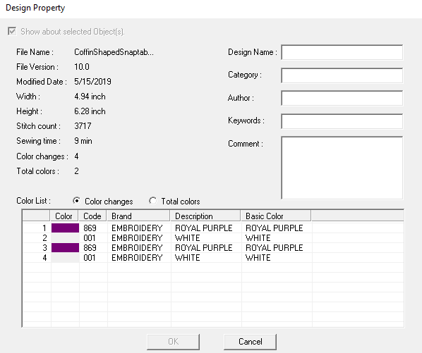 Coffin Shaped Keychain Embroidery Design File - applique with your favorite fabric!