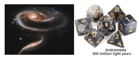 Galaxy Dice- Set of 7 shimmery die, modeled after far away galaxies