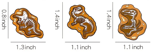 Jurassic Era Dinosaur Pins - become a paleontologist with these fossils!