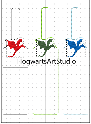 Flying Dragon Thumbdrive/Lipstick Holder Keychain Embroidery Design Files - Instant Download