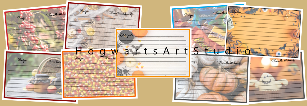 9 Fall/Autumn & Halloween Recipe Cards - Print At Home, Instant Download!