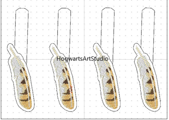 Barn Owl Feather Keychain Embroidery Design Files - Instant Download