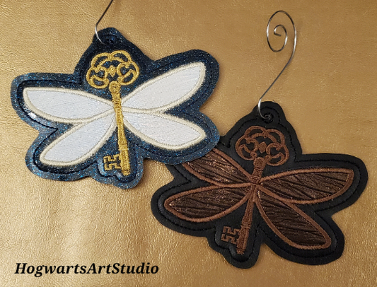 Flying Key Ornament - "Rusty, like the handle!" & Gold Iridescent