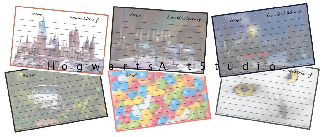 14 Magic Wizard School Recipe Cards - Instant Download, Print Your Own