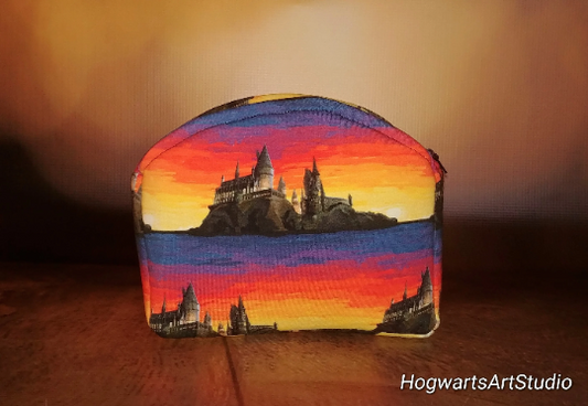 Rainbow Sunset Castle Makeup Bag - Great zipper closed toiletry bag