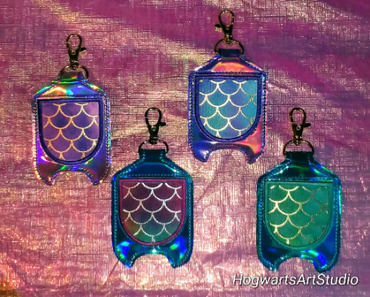 Mermaid/Dragon Scale Hand Sanitizer Holder Keychain - includes B&BW bottle of your choice!