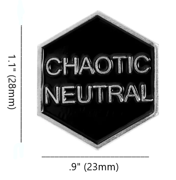 Chaotic Neutral D20 Dice Pin