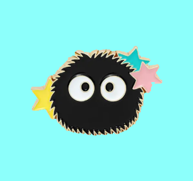 Cheerful Dustball Enameled Pin