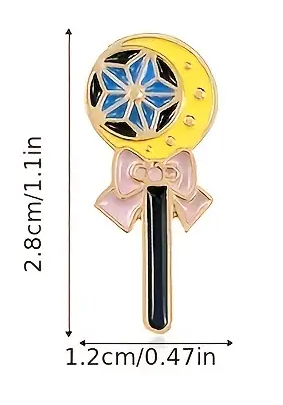 Pink Bow Fairy Magic Wand Enameled Pin