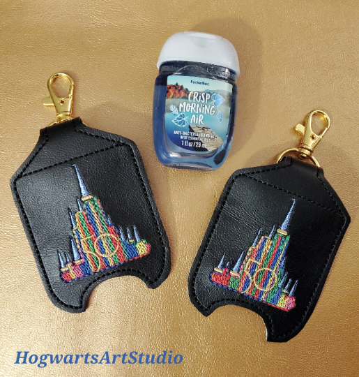 Rainbow Magic Castle Hand Sanitizer Holder Keychain - includes 1 oz bottle of B&BW sanitizer!