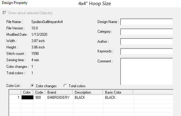 Spoiler Embroidery Design File - Instant Download