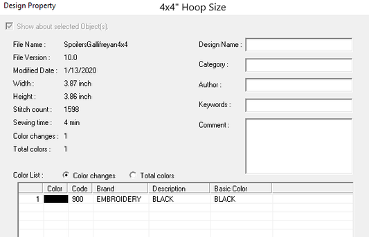 Spoiler Embroidery Design File - Instant Download