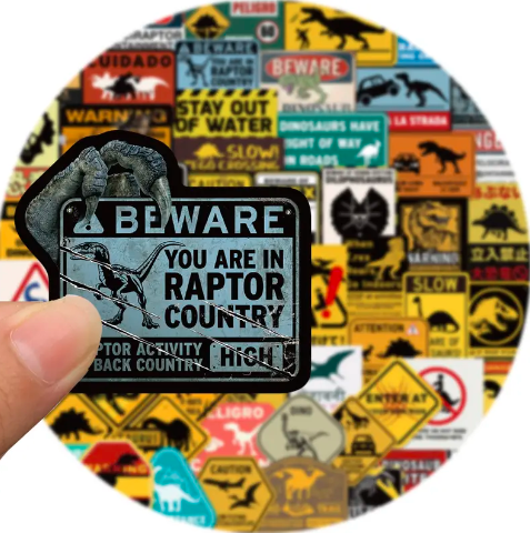 Jurassic-era Dinosaur Stickers- set of 5