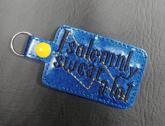 I Swear A Lot Keychain - red, yellow, green, or blue glitter vinyl options