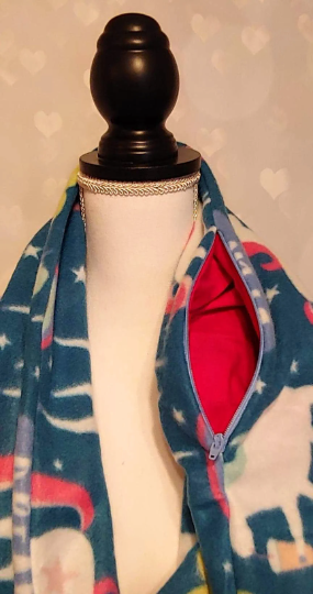 unicorn scarf with hidden zipper pocket