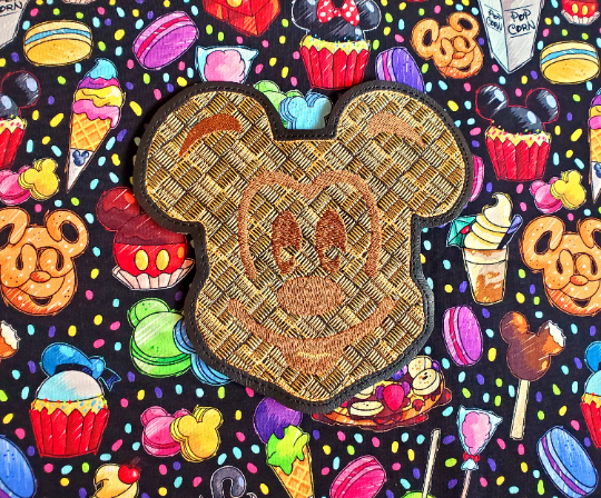 Mouse Waffle Embroidery Design Files- FOUR different versions included! Instant Download