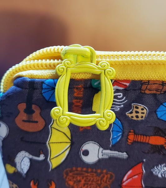 Friendly Zipper Bag- Custom Yellow Picture Frame Zipper Pull