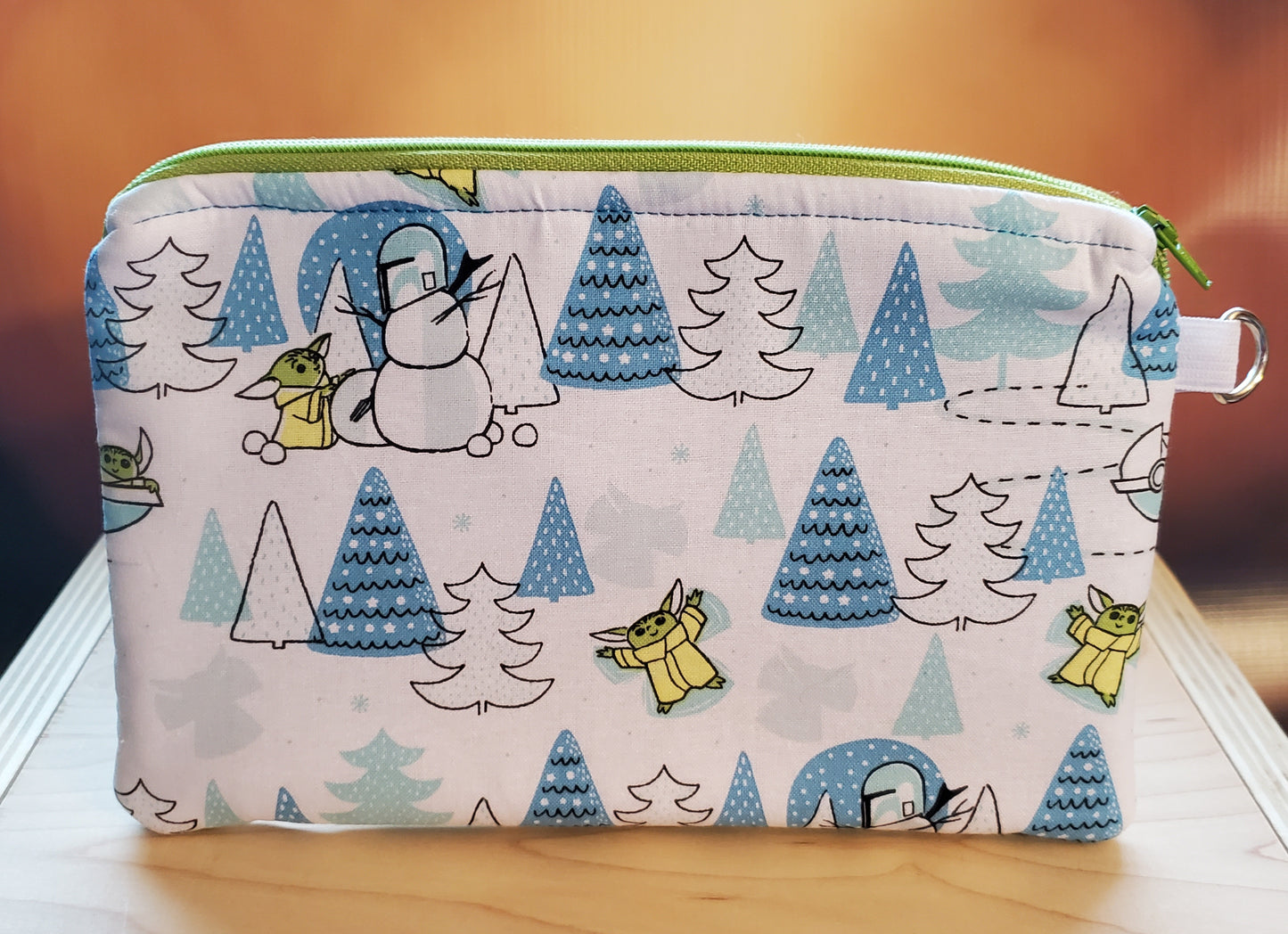 Wintery Baby Green Alien Zipper Bag - perfect for makeup, glasses, snacks and more!