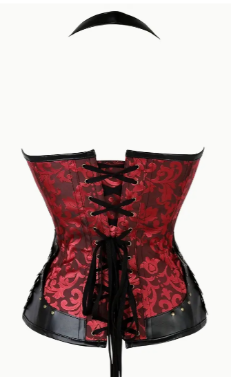 "Grace O'Malley" Red Brocade Corsets- Ready to ship!