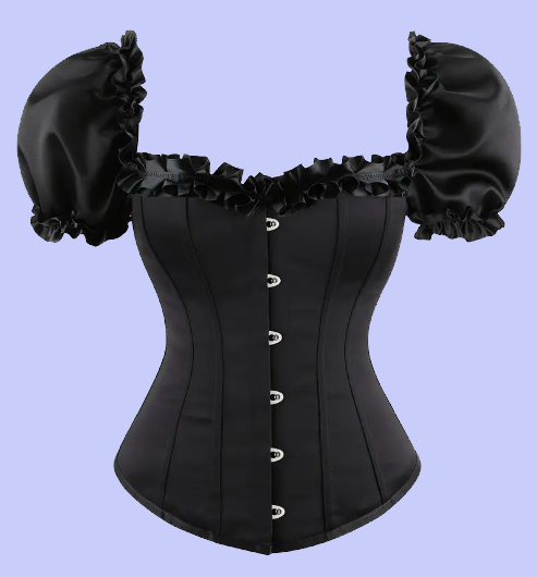 "Kali" Black Off-The-Shoulder style Corset Top - a gorgeous way to wear garb year round!