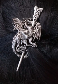 Flying Dragon Celtic Knotwork Hair Stick