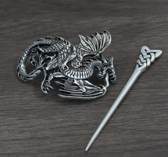 Flying Dragon Celtic Knotwork Hair Stick