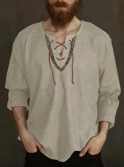 Men's Renaissance Style Natural Long Sleeve Shirt - a great piece for Faire!