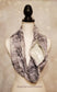 rustic gray snowflake scarf with hidden zipper pocket