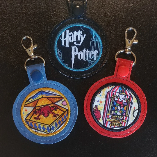 HP Inspired Keychains - choose your favorite appliqued design!