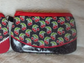 Retro Black Cherry Zipper Bag - Vintage Rockabilly Style